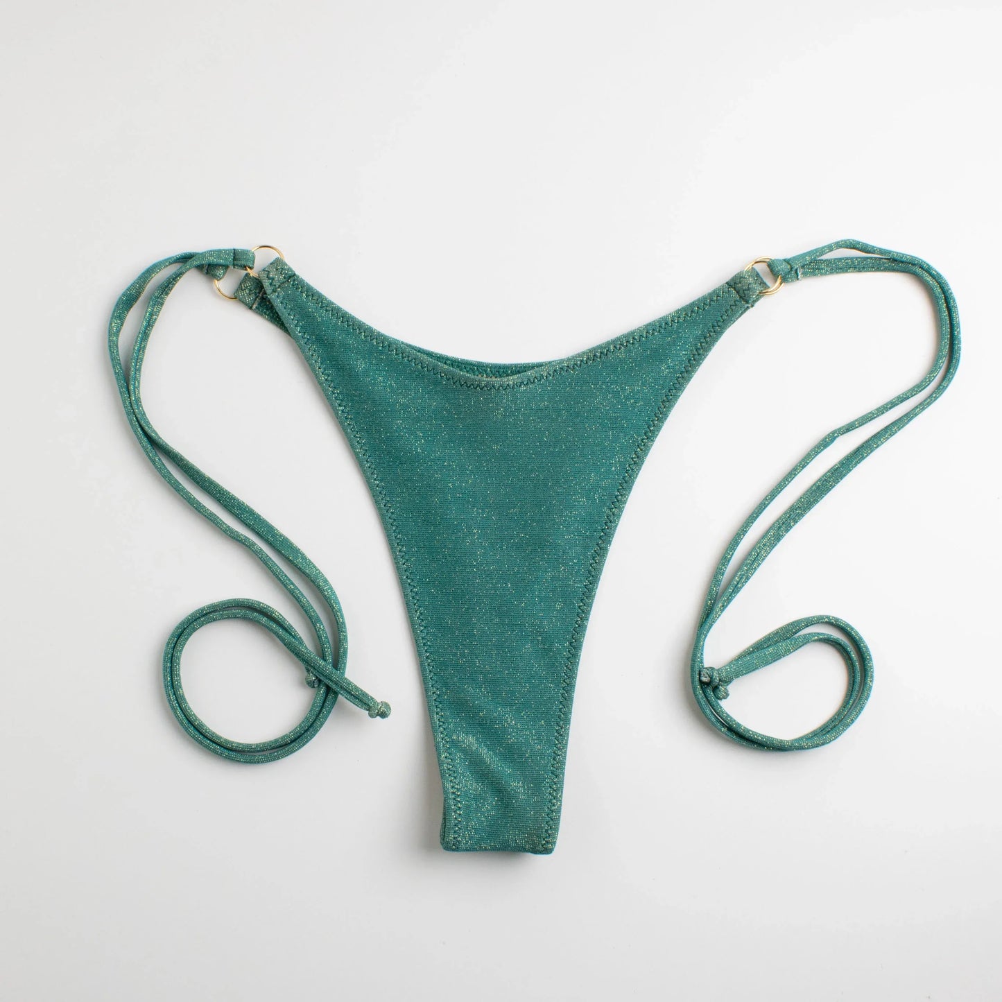 Slip Brasiliano laccetti Glitter Verde