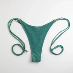 Slip Brasiliano laccetti Glitter Verde