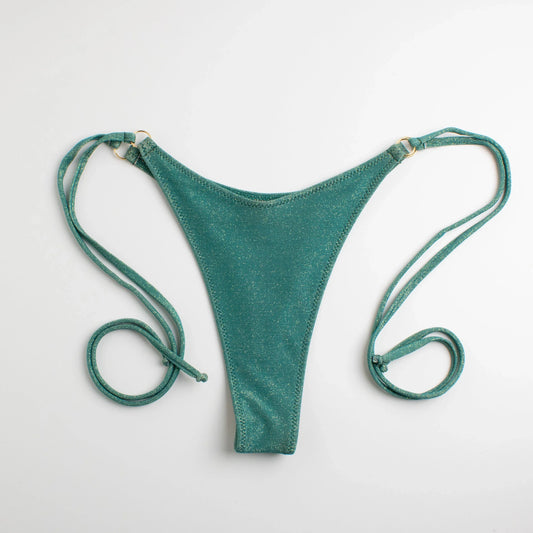 Slip Brasiliano laccetti Glitter Verde