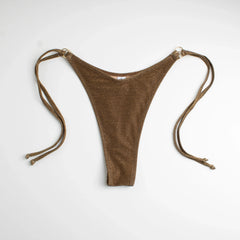 Slip Brasiliano laccetti Glitter Marrone