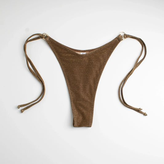 Slip Brasiliano laccetti Glitter Marrone