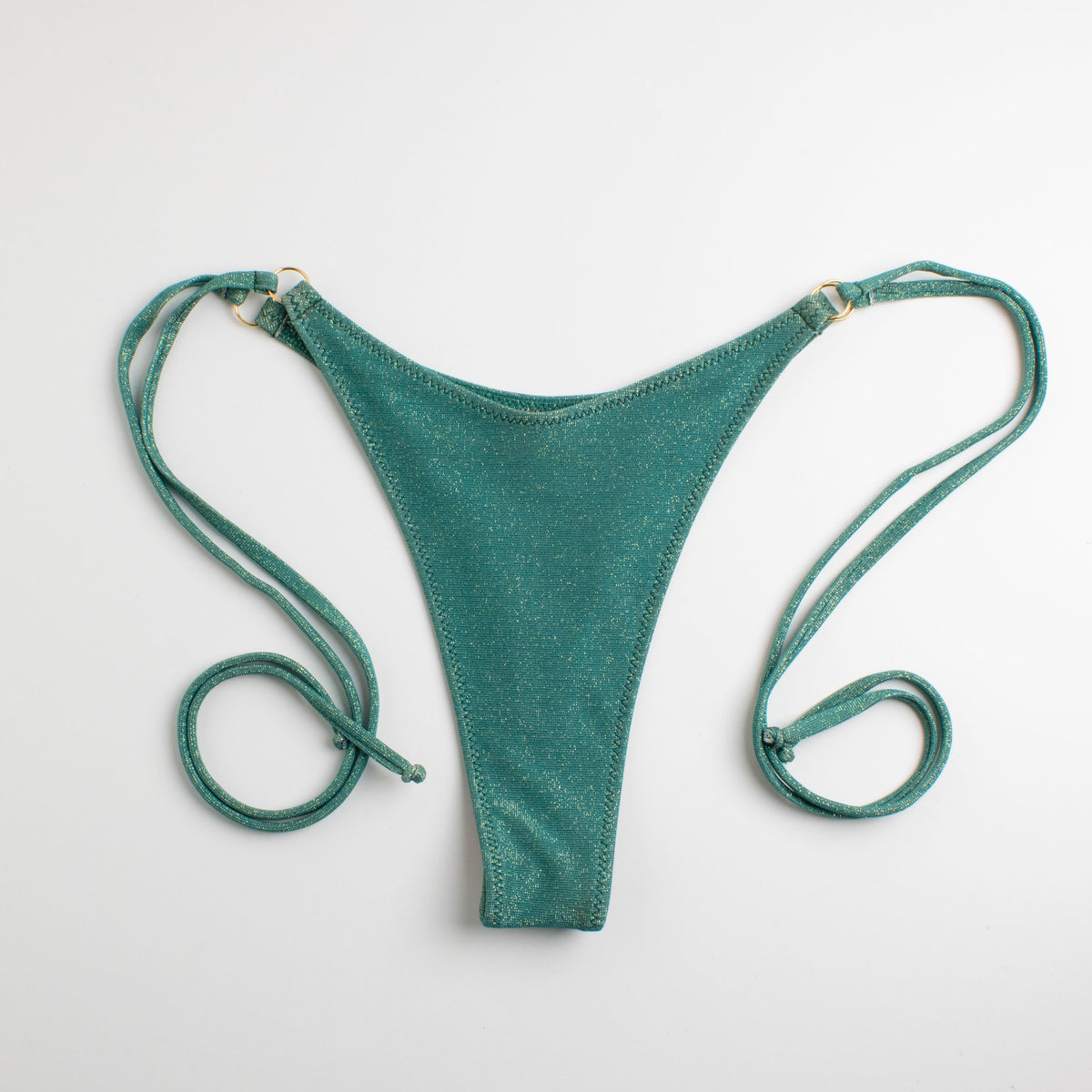 Slip Brasiliano laccetti Glitter Verde