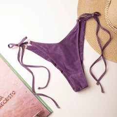 Slip Brasiliano laccetti Glitter Viola