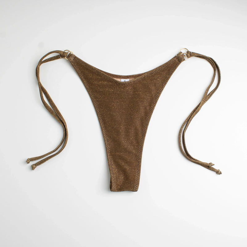 Slip Perizoma laccetti Glitter Marrone - Helis Brain