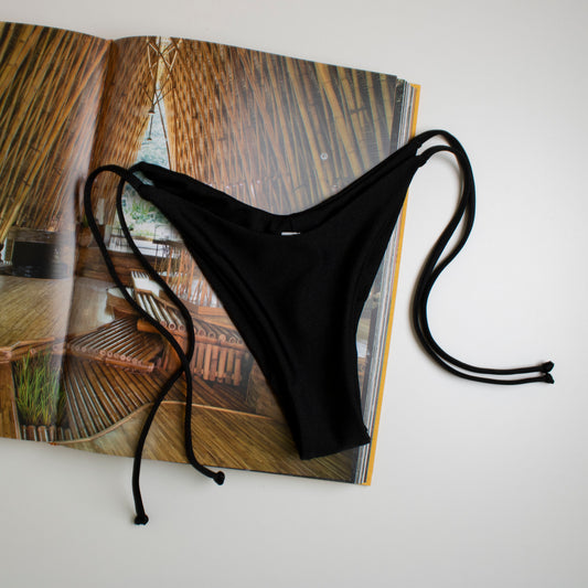 Slip Brasiliano laccetti Nero